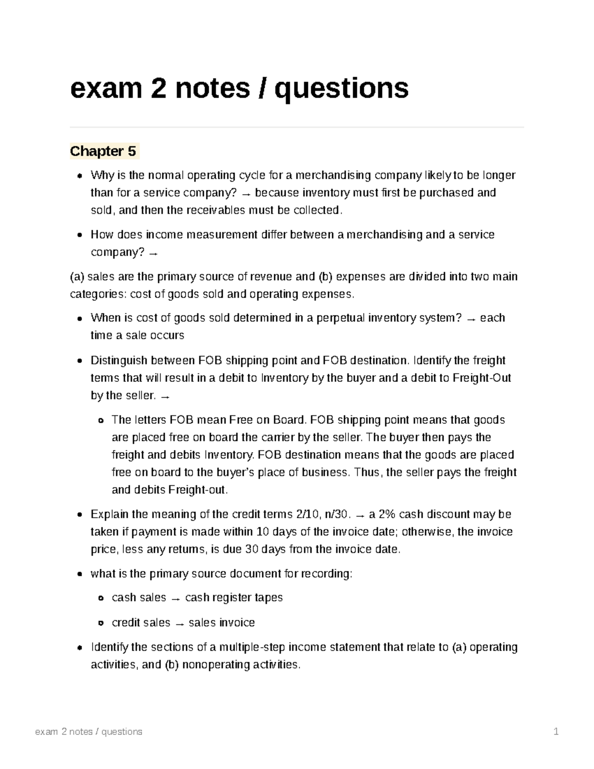 Exam 2 Notes & Questions - Key Concepts for Success on 2nd Exam - Studocu
