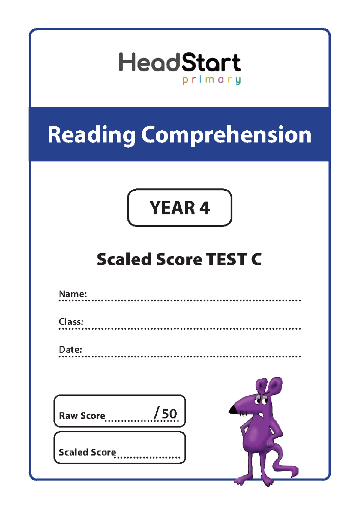 Y4 Reading Comprehension Scaled Score Test C - Studocu