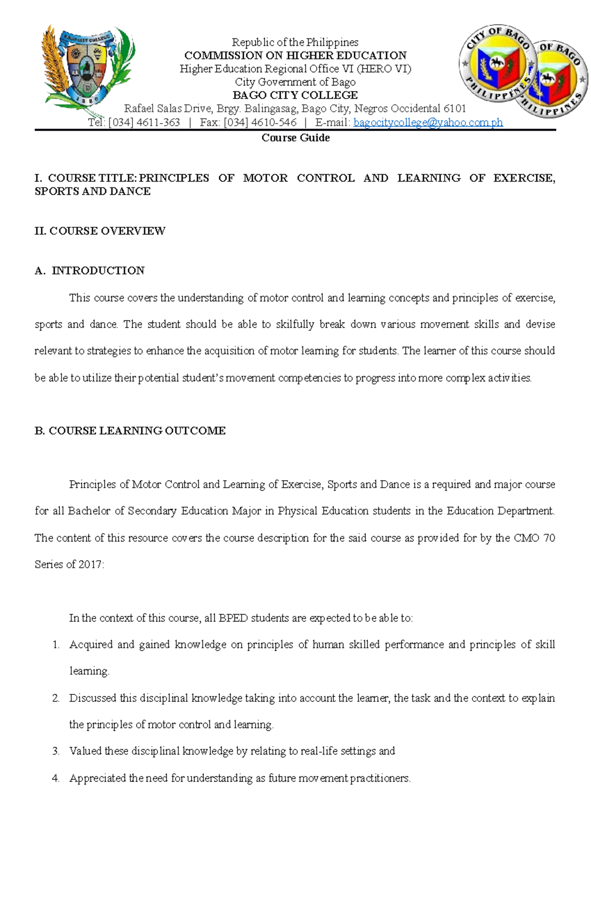 Module-2: Learning Packets on Motor Control & Learning Principles - Studocu