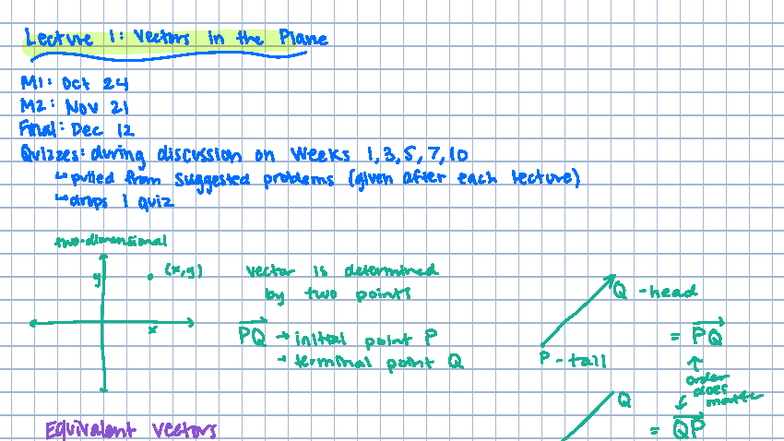 Lecture 4: Vectors and Determinants - Math 32A Fall 2025 - Studocu