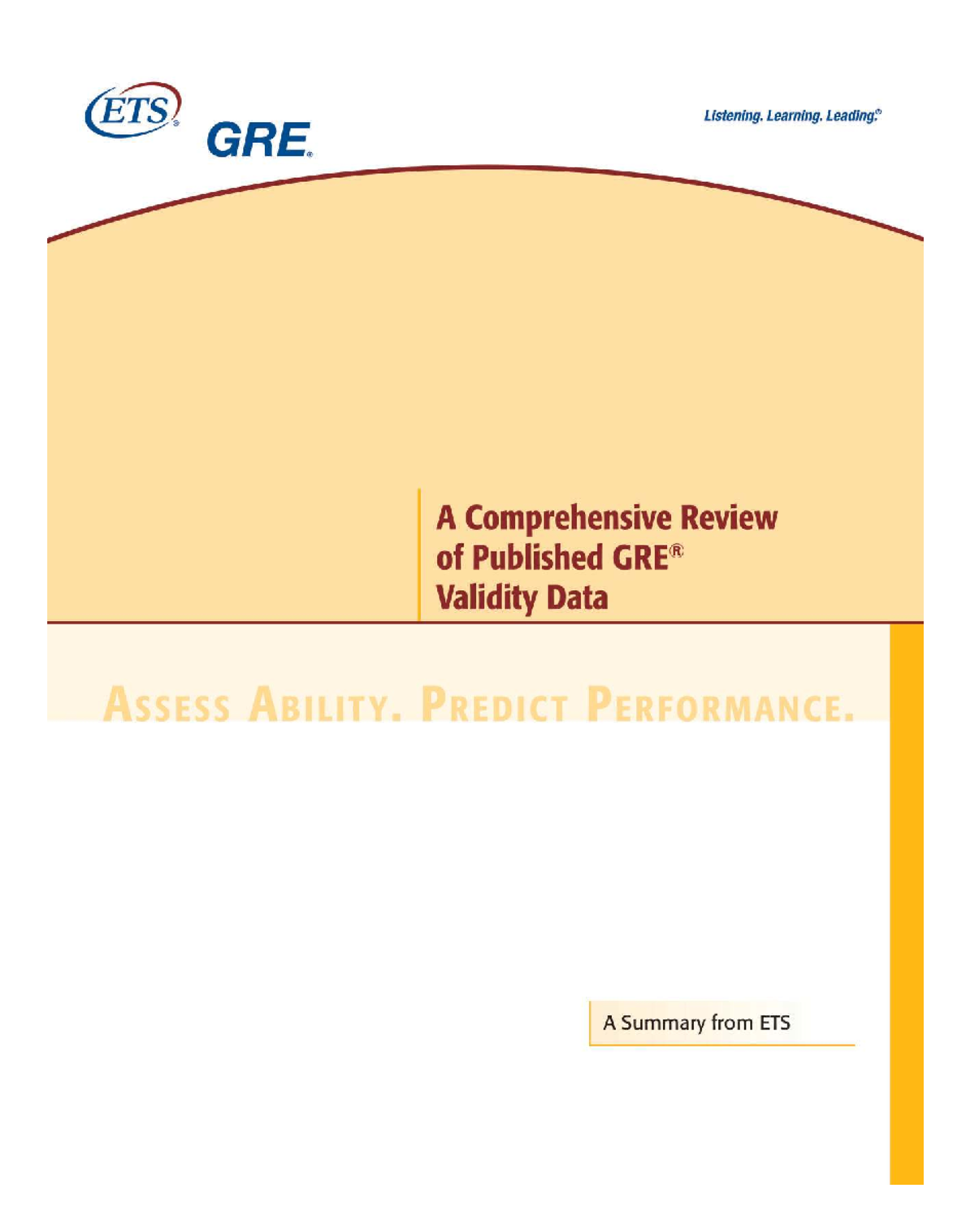 ETS GRE General Test Validity: A Comprehensive Review - Studocu