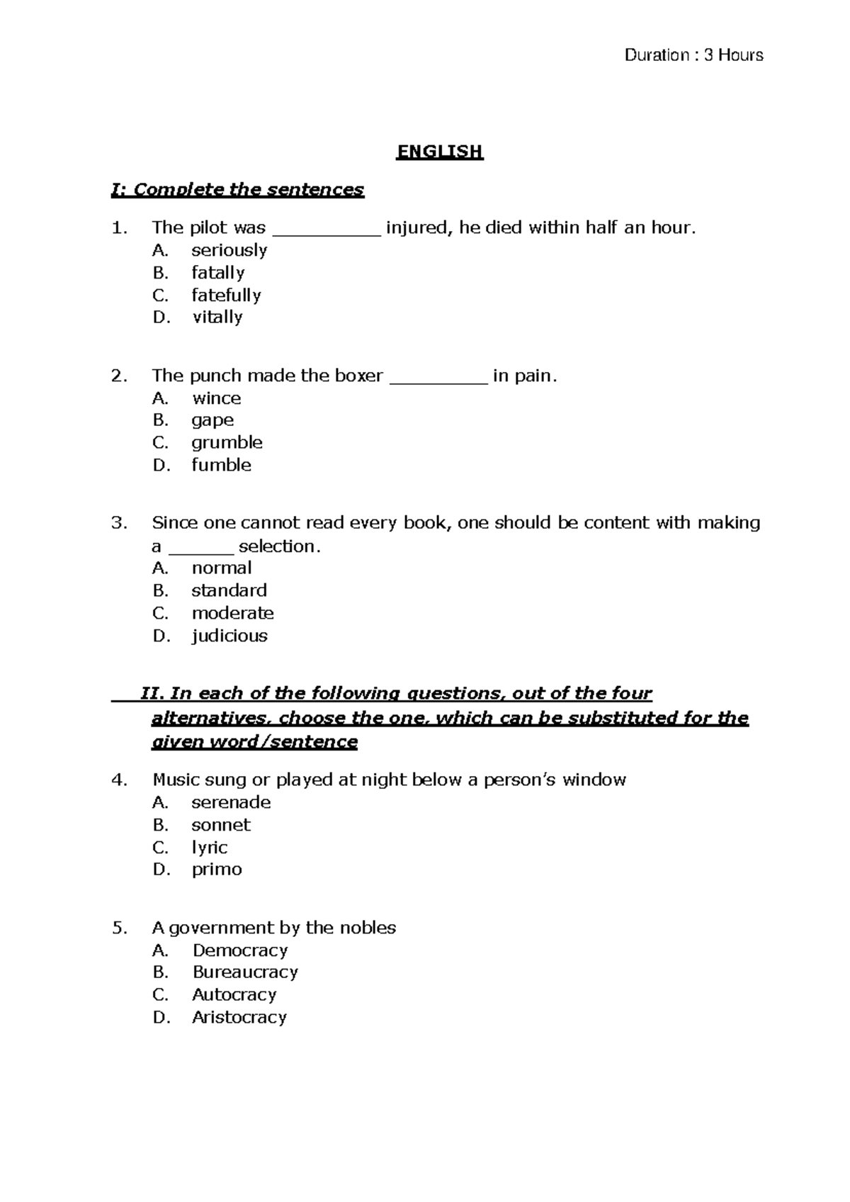 ENGLISH I & MATHEMATICS: Practice Questions & Answers for Exam - Studocu