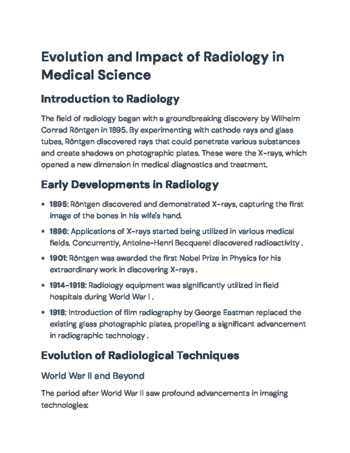 Historia de la Radiología: Desde Röntgen hasta la Tecnología Actual ...