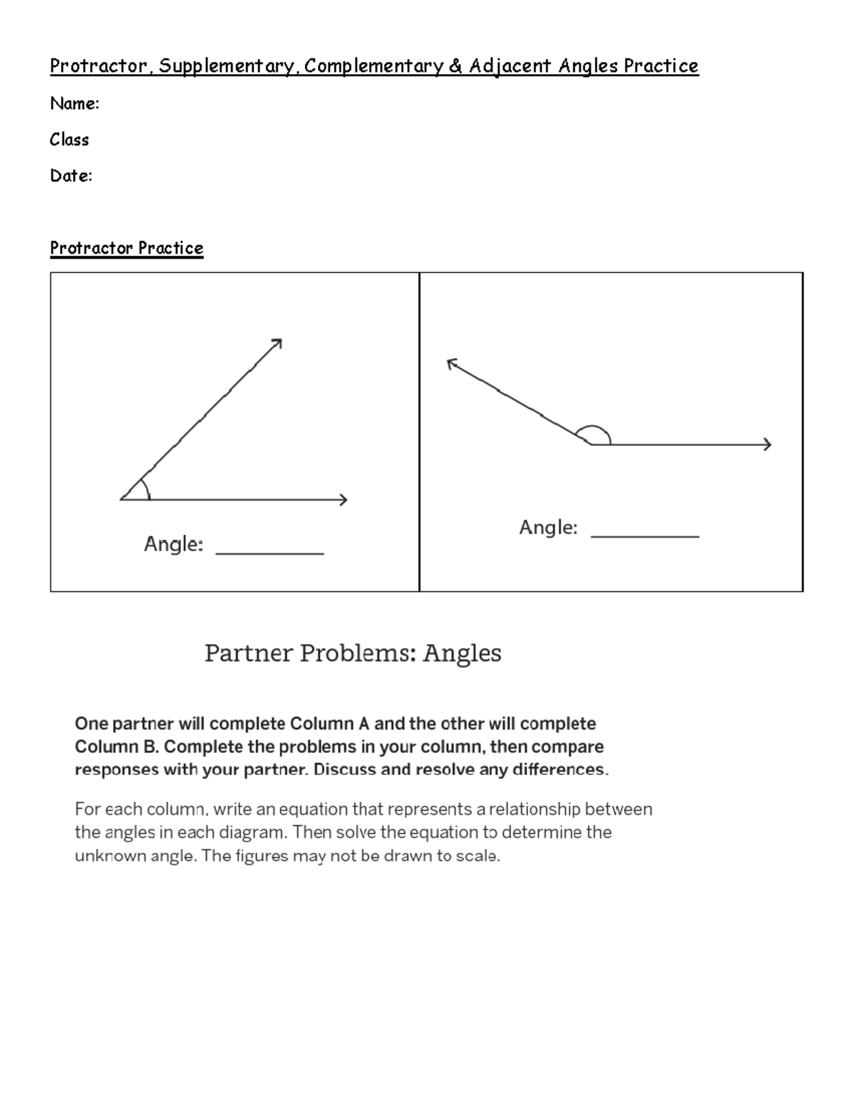 Protractor.Supplementary.Practice - Protractor, Supplementary ...