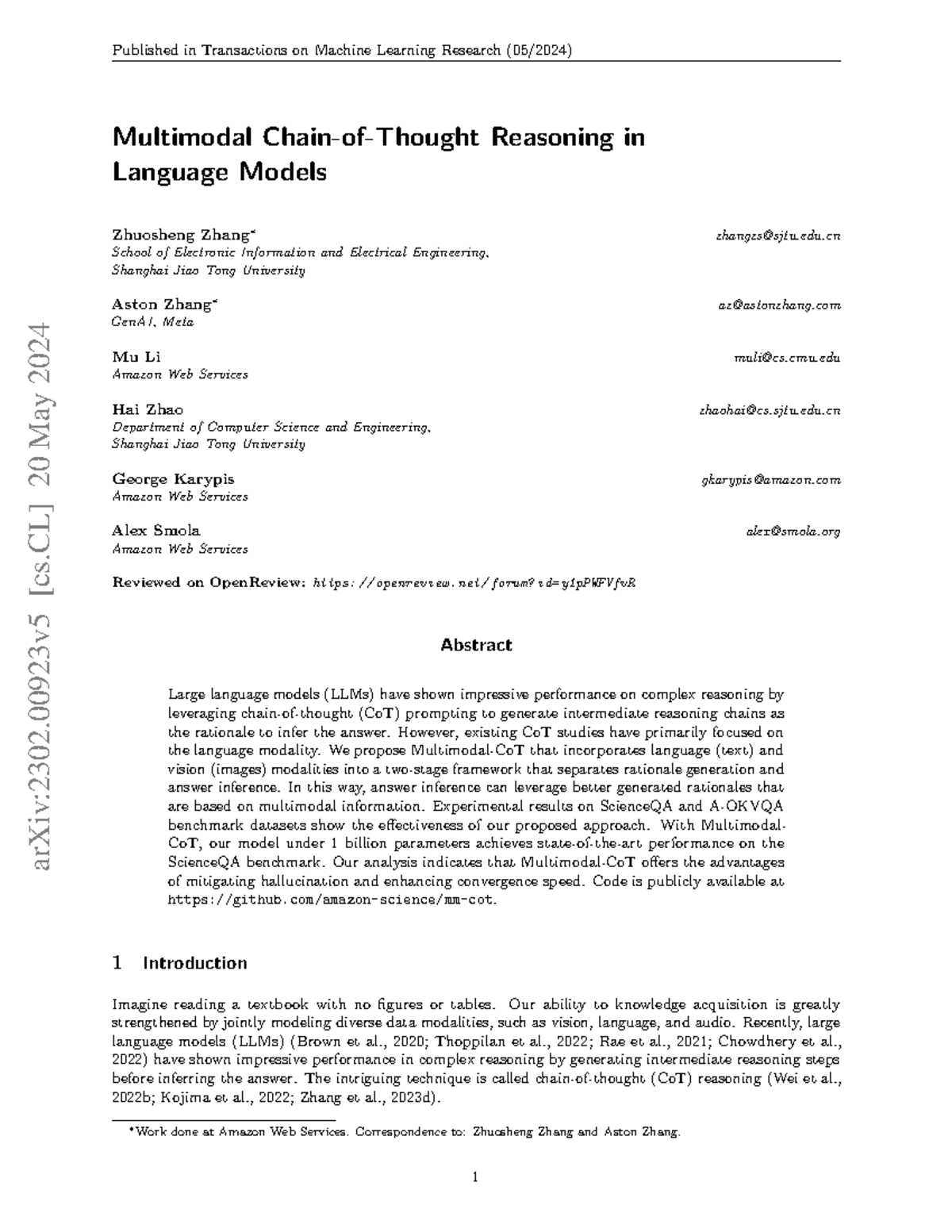 Multimodal Reasoning in Language Models: Insights from GenAI (CS 101 ...