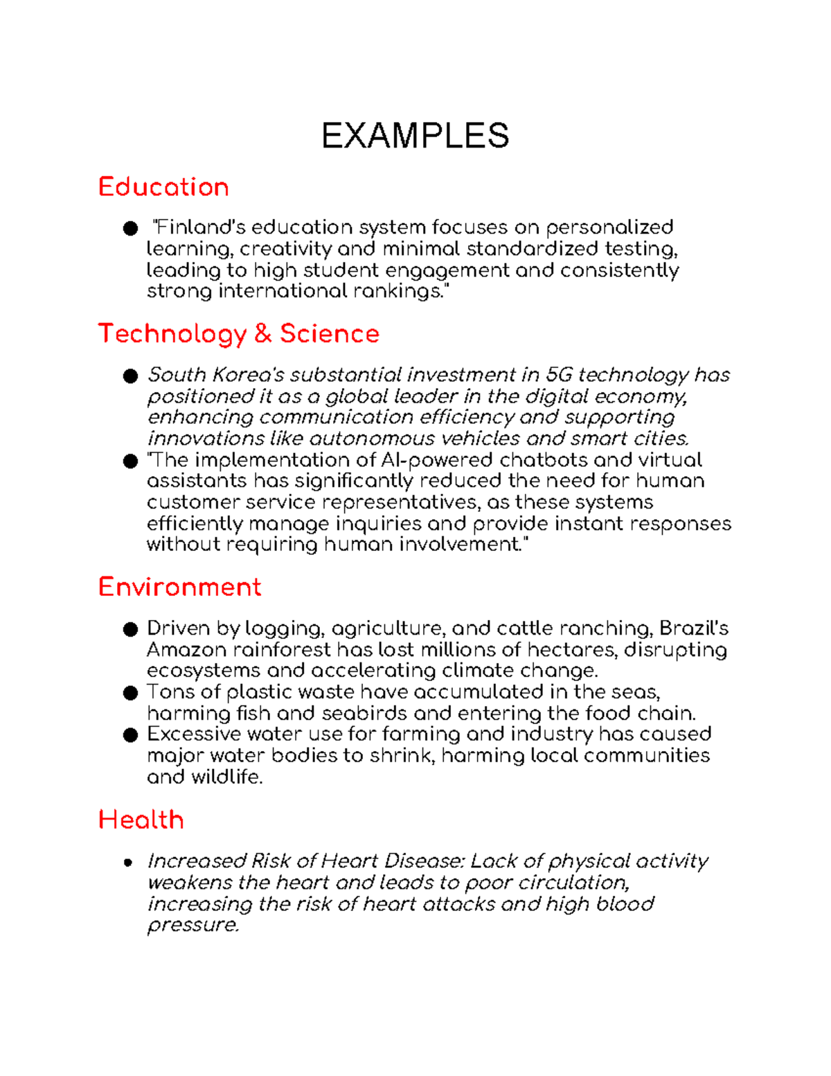 EXAMPLES Education System & Global Issues: A Comprehensive Overview ...