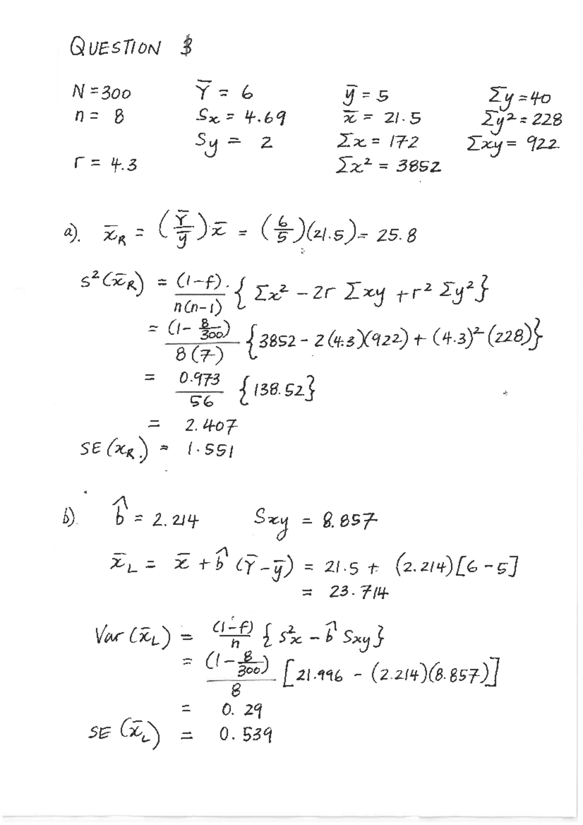 Stat 221 Test 2 2024 Solutions: Detailed Answers and Calculations - Studocu