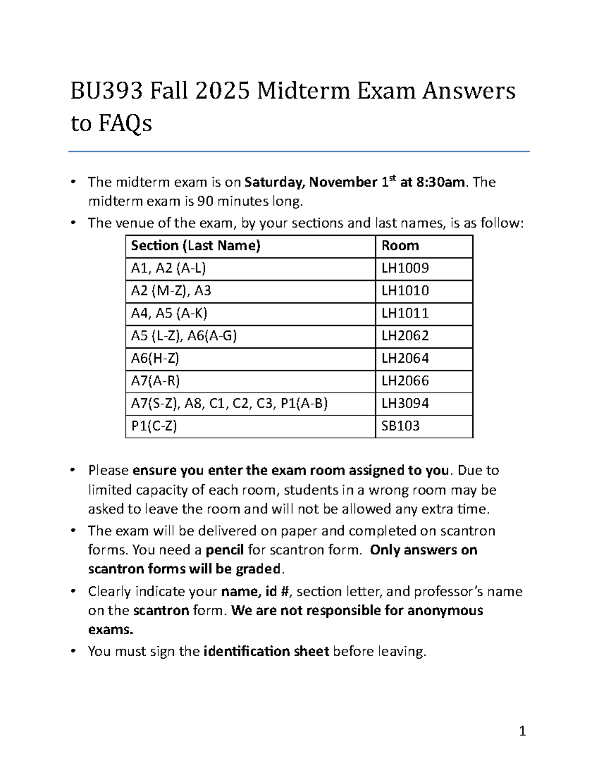 BU393 Fall 2025 Midterm Exam FAQs and Guidelines - Studocu