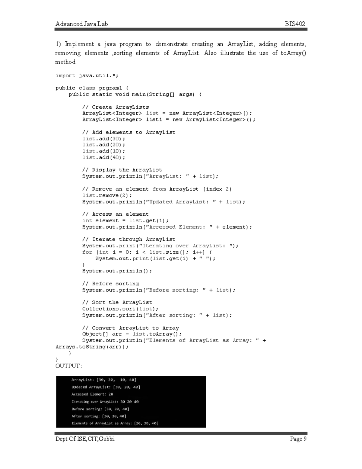 Advanced Java Lab BIS402: 6 Essential Lab Programs - Studocu
