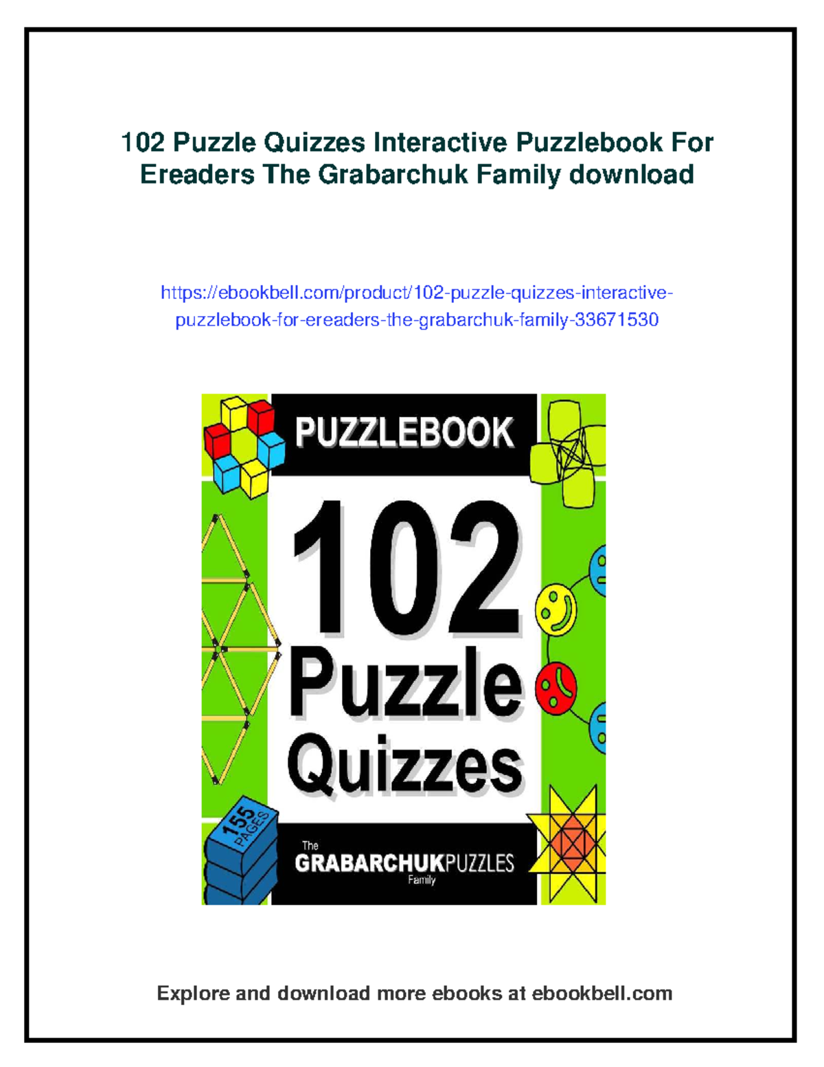 101 Puzzle Quizzes Interactive Puzzlebook for Ereaders by The ...