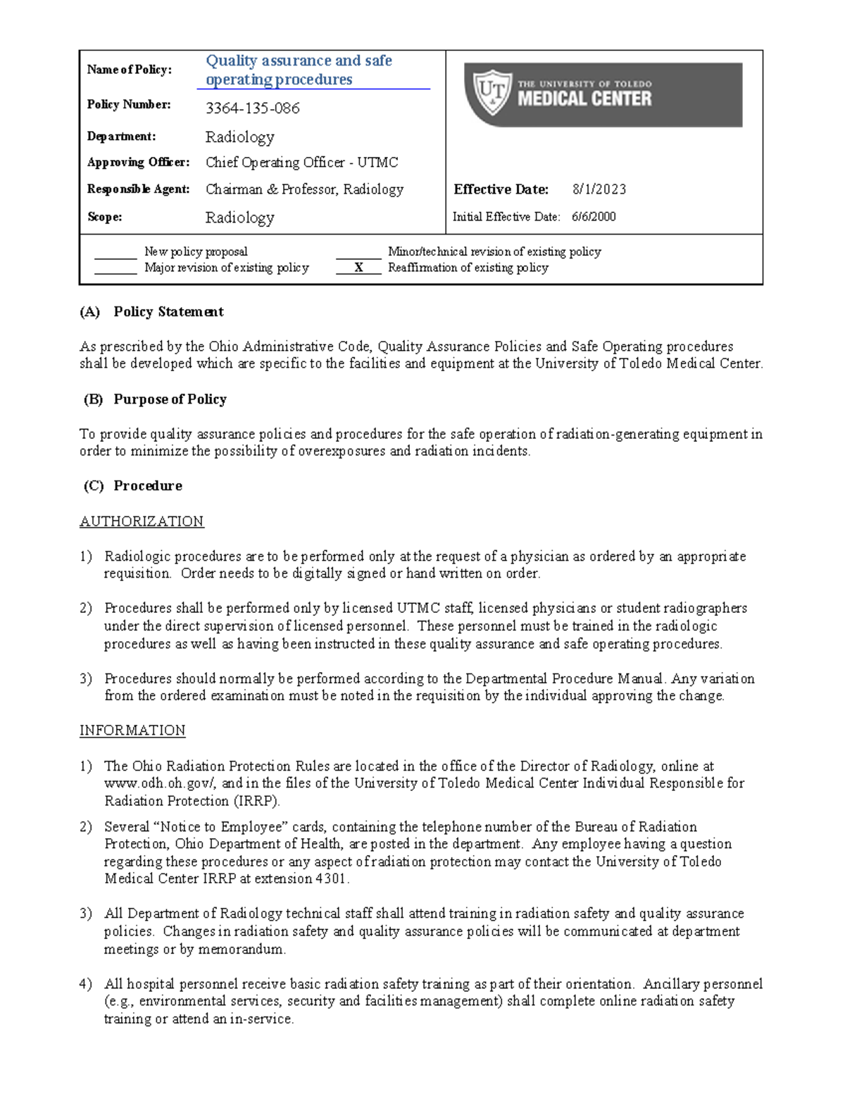 3364-135-086 - Quality Assurance & Safe Operating Procedures Notes ...