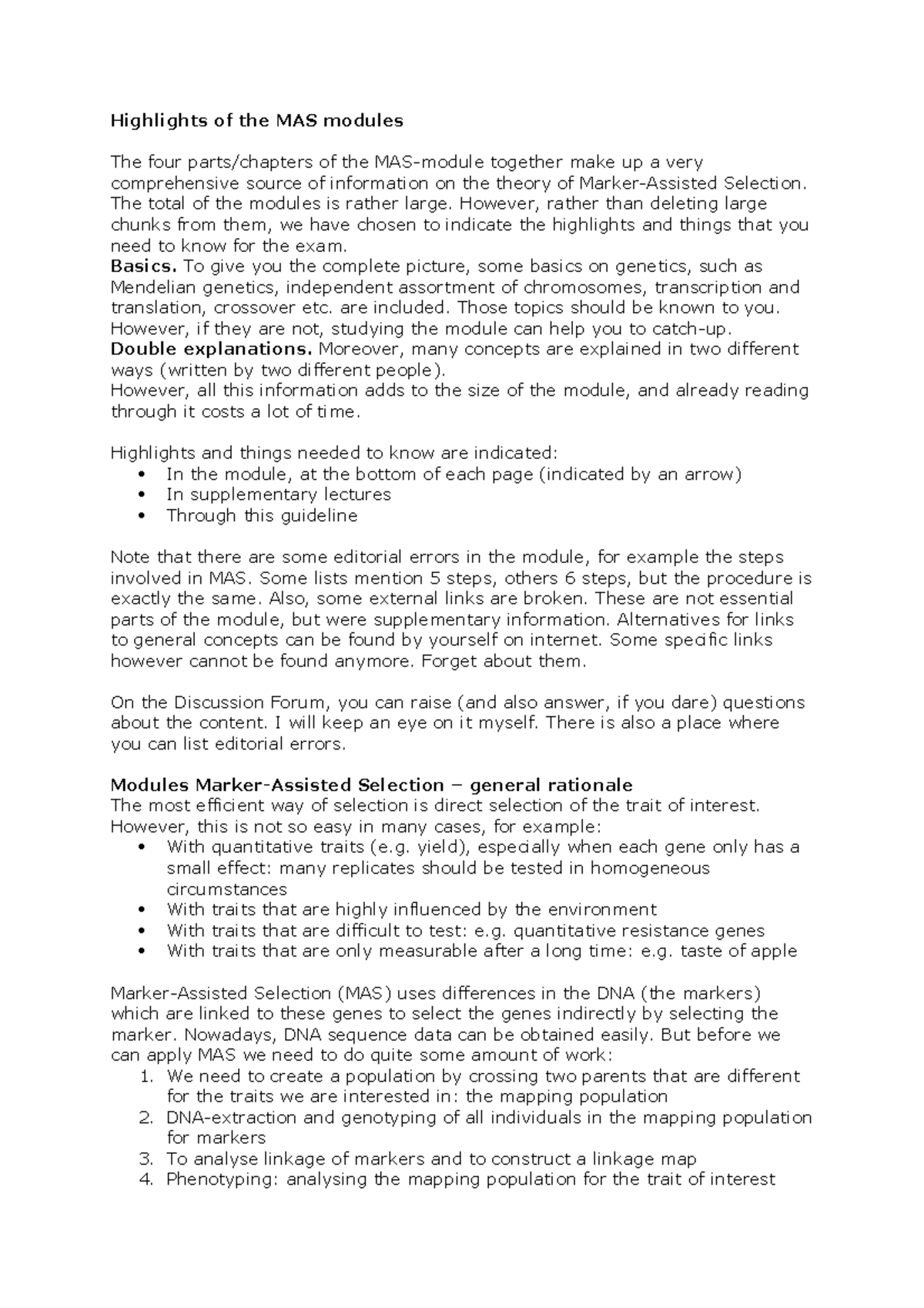 Guideline for MAS Modules: Key Highlights and Exam Essentials - Studeersnel