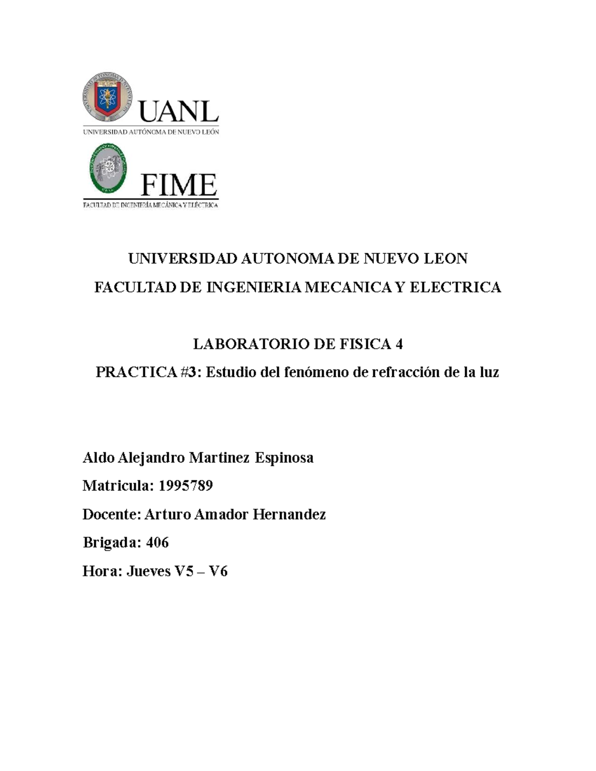 Practica 3 Lab de fisica 4 - UNIVERSIDAD AUTONOMA DE NUEVO LEON ...