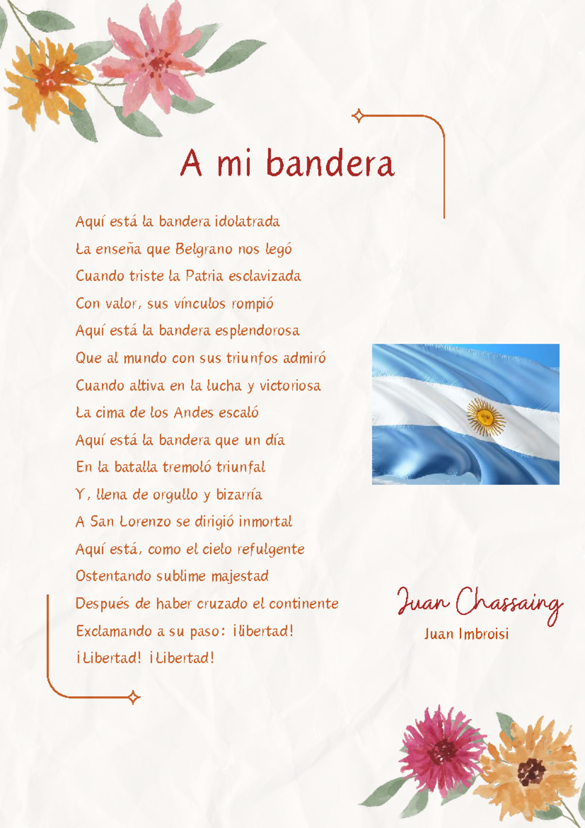 A mi bandera: Poemas y Himnos de la Patria Argentina - Studocu