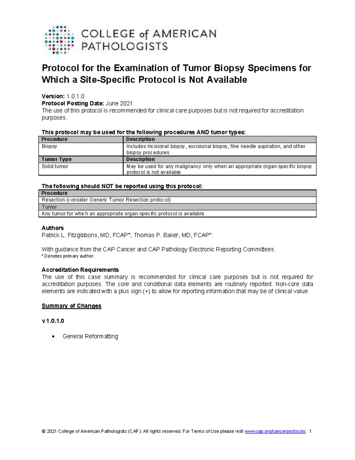 Tumor Biopsy Protocol (Tumor.Bx 1.0.1) - June 2021 - Studocu