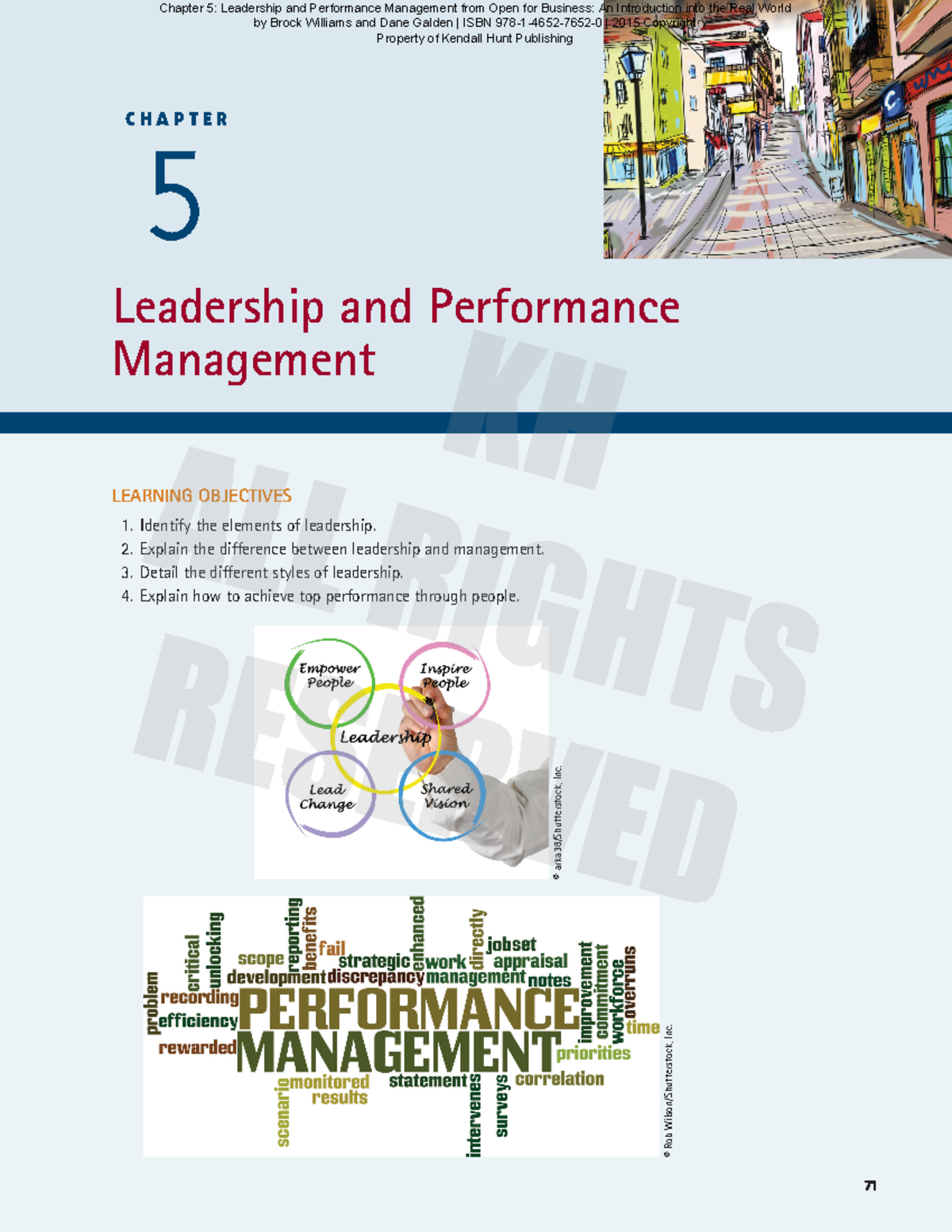 Williams Galden 1e Ch5 Leadership & Performance Management - Studocu