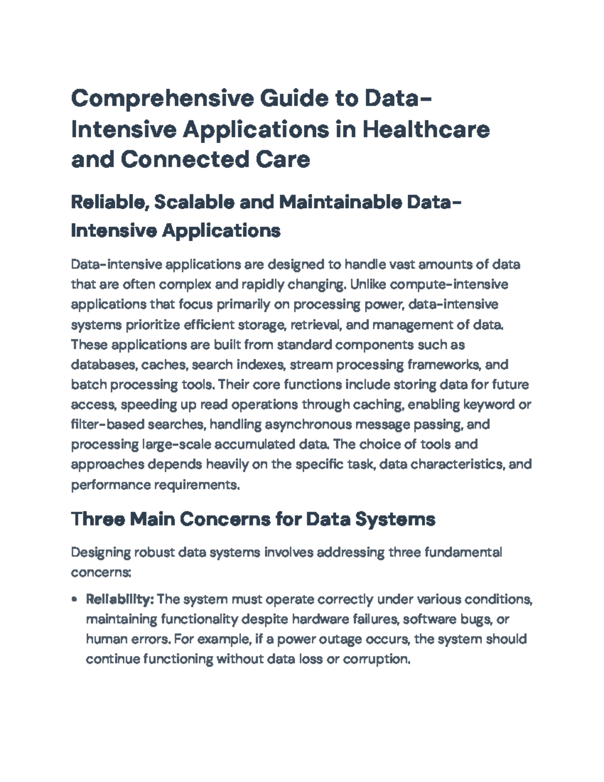Comprehensive Guide to Data-Intensive Applications in Healthcare (CS101 ...