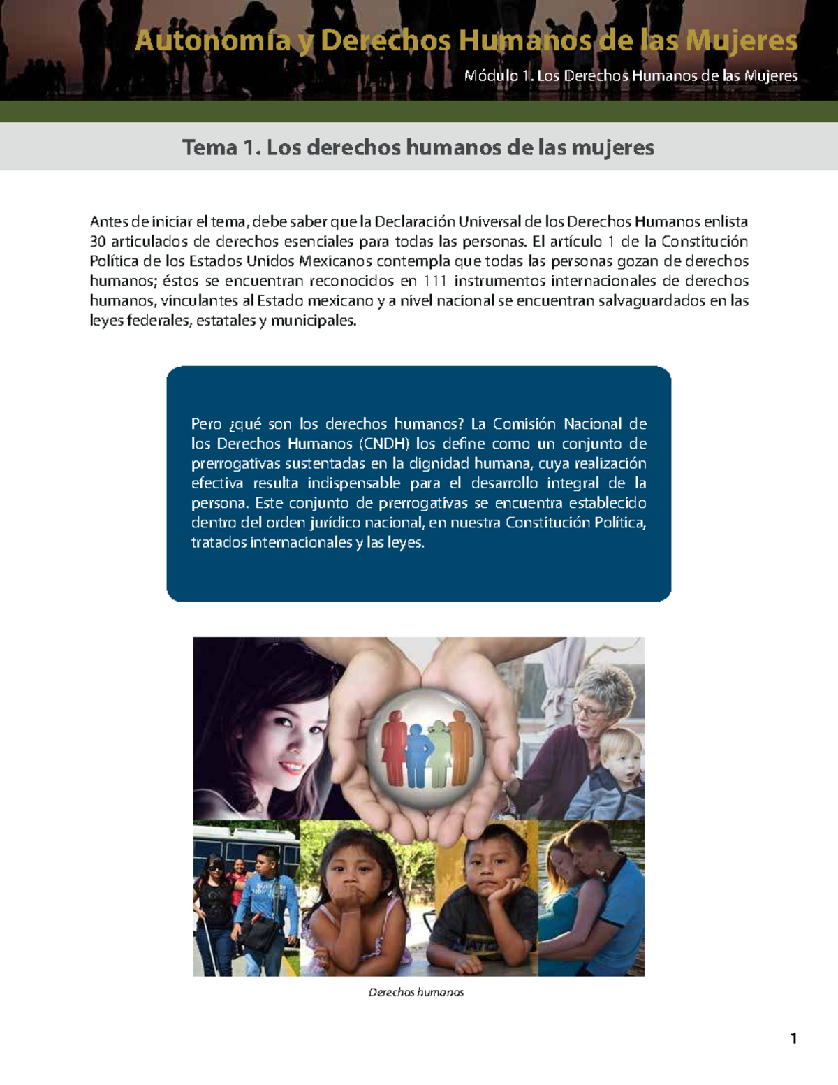 Módulo 1: Derechos Humanos de las Mujeres - Tema 1 - Studocu