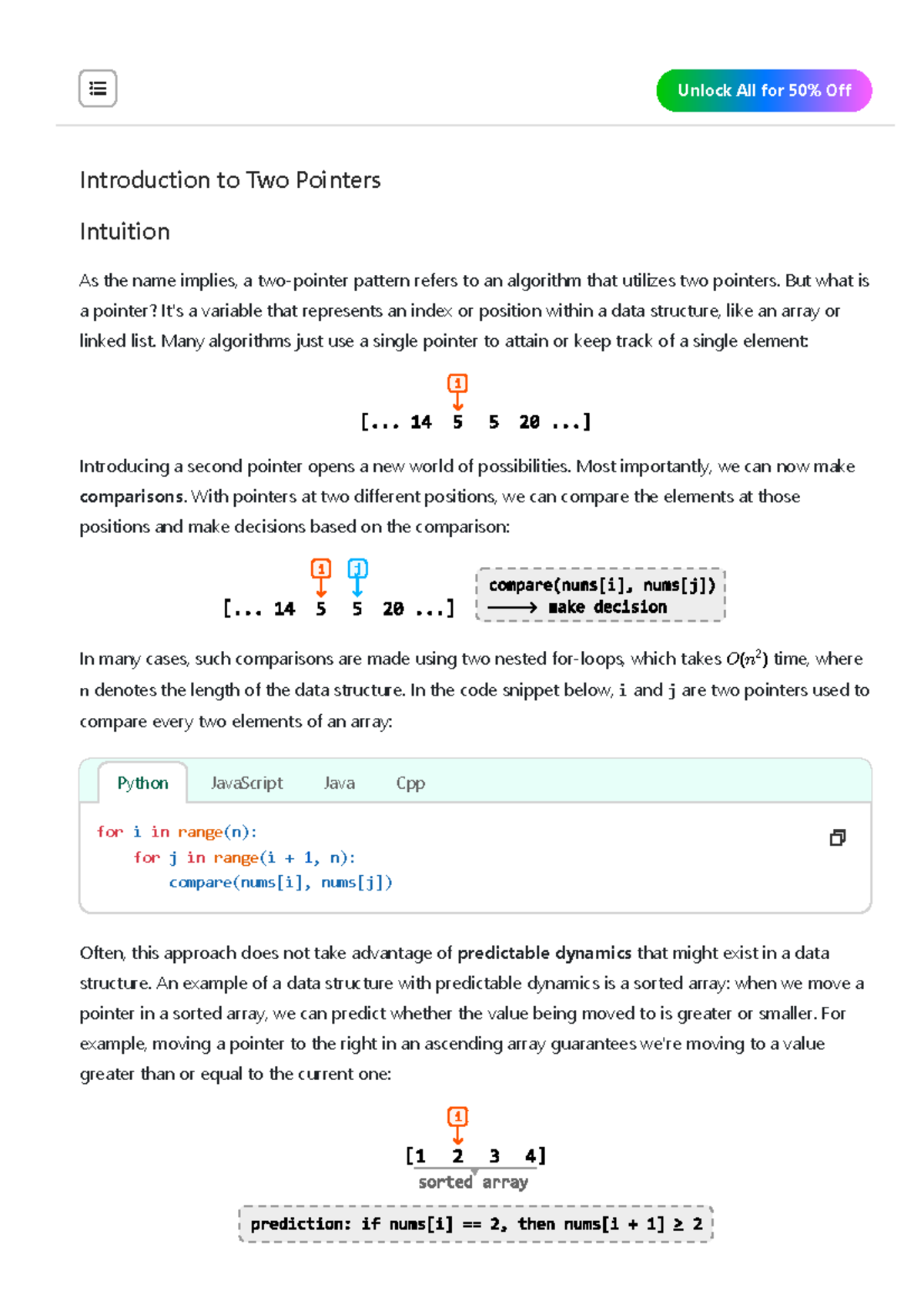 Bytebytego Cours: Coding Patterns - Intro to Two Pointers - Studocu