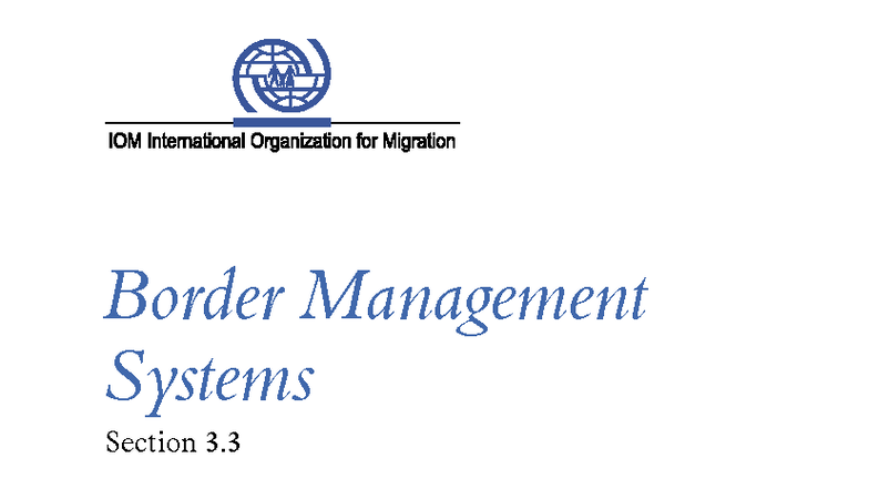 A1 Border Management Systems: Legal Framework & Operational Strategies ...