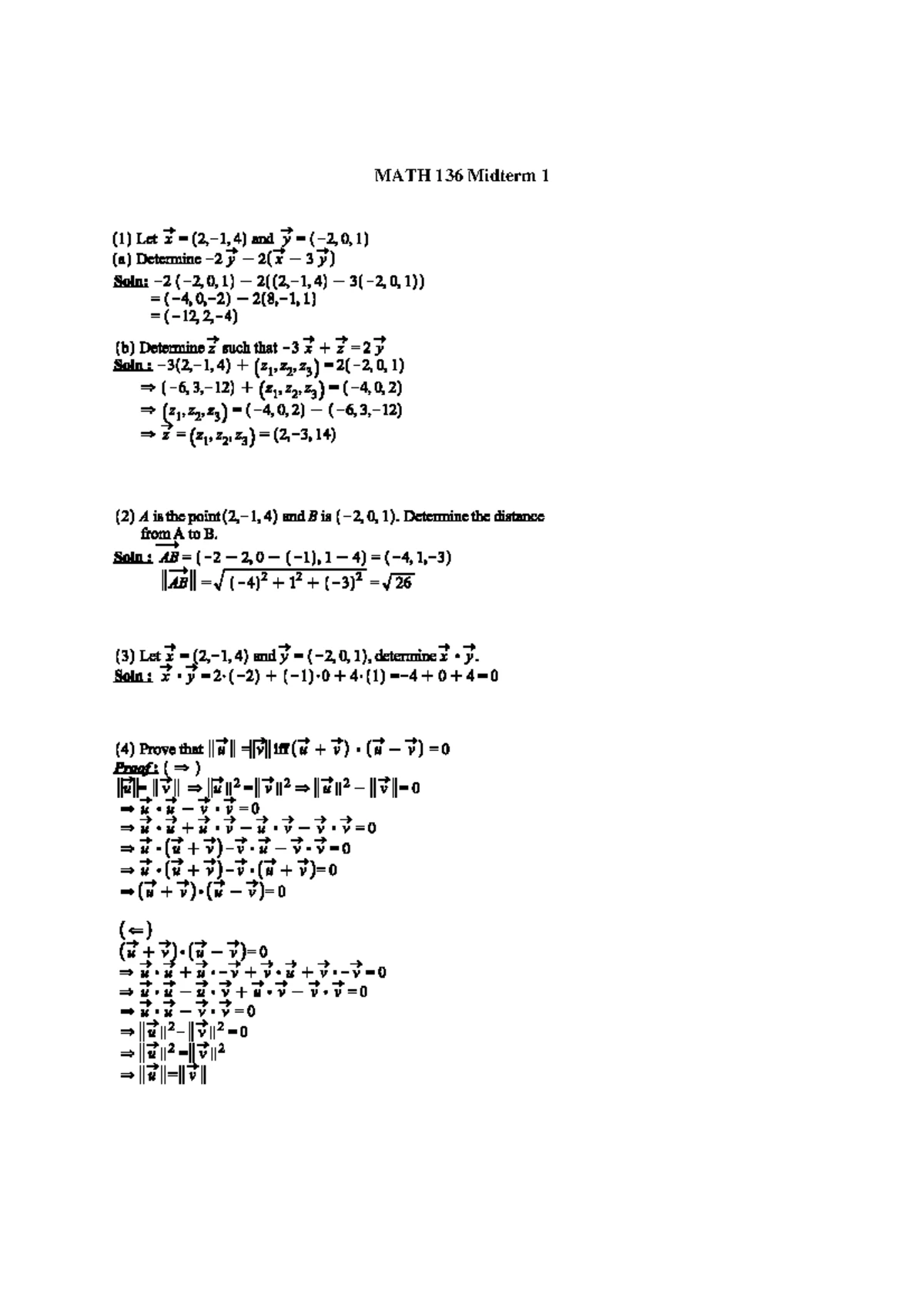 Math 136 2023 Sample Midterm - University of Waterloo MATH 136 Sample ...