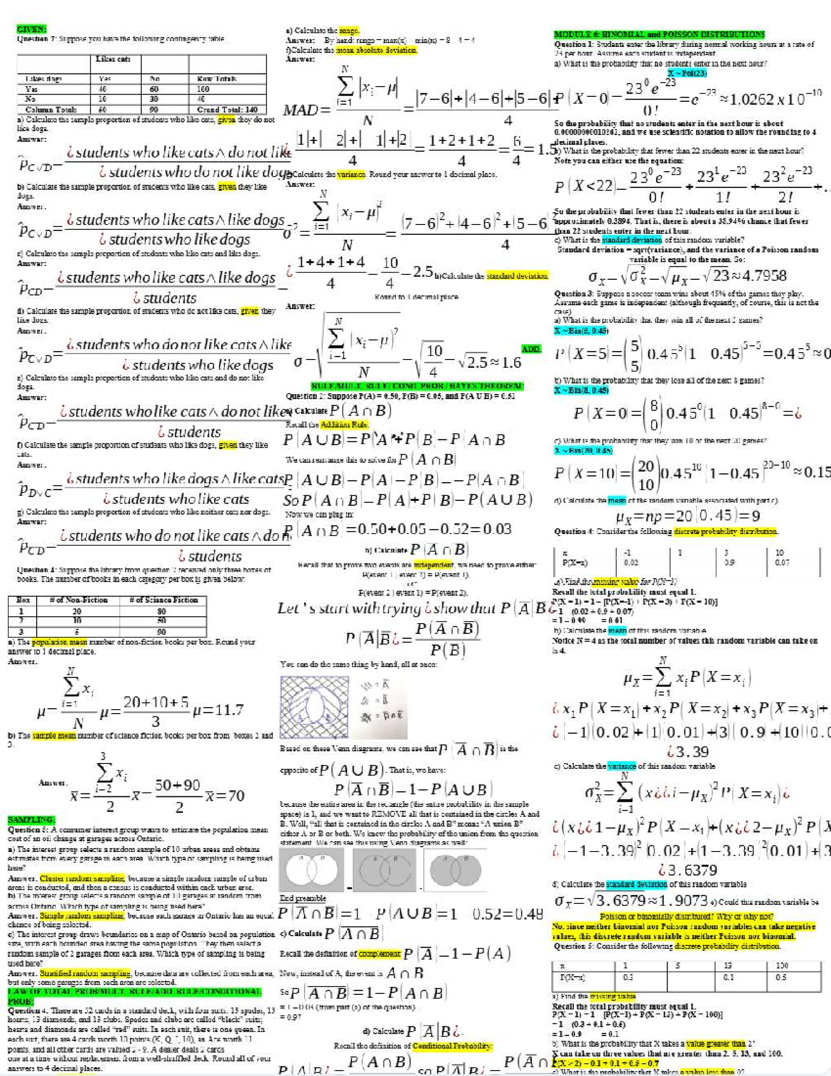 Cheat sheet for final exam: module 6 - binomial and Poisson ...