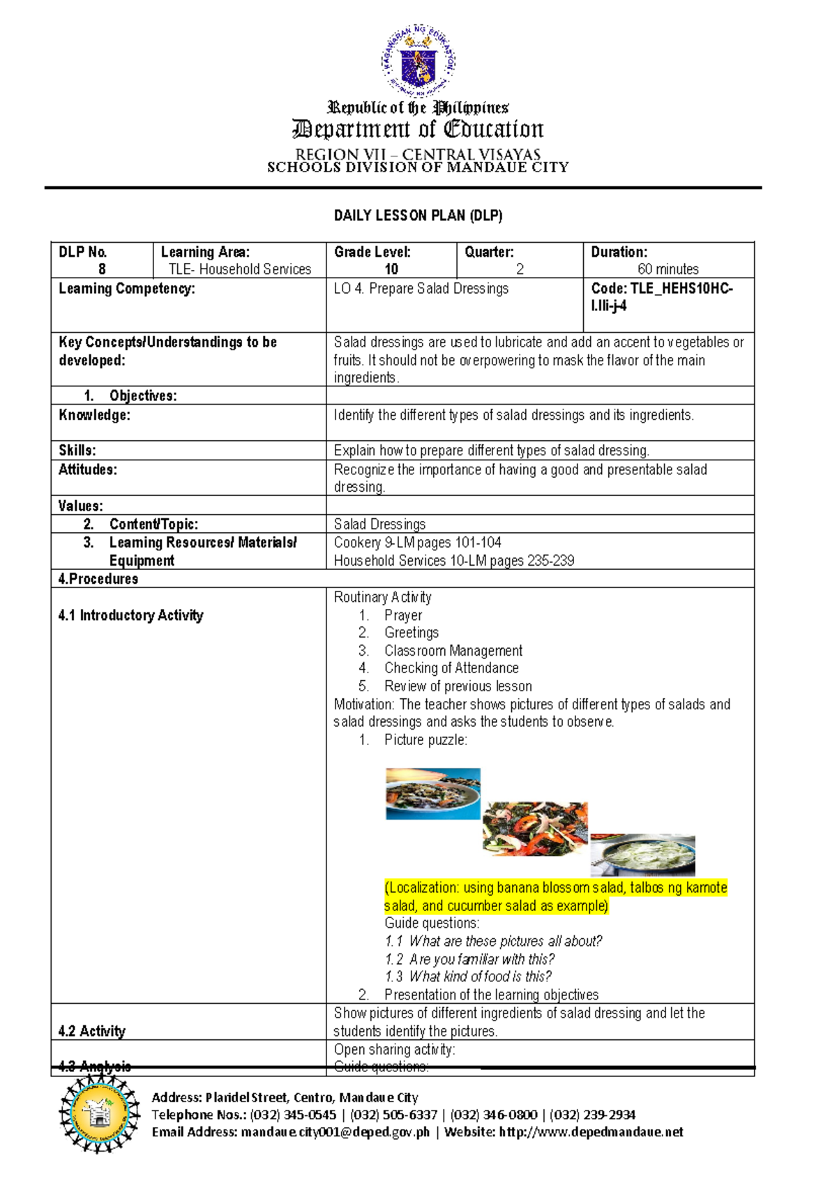 Feliciano-DLP - daily lesson plan - Republic of the Philippines ...