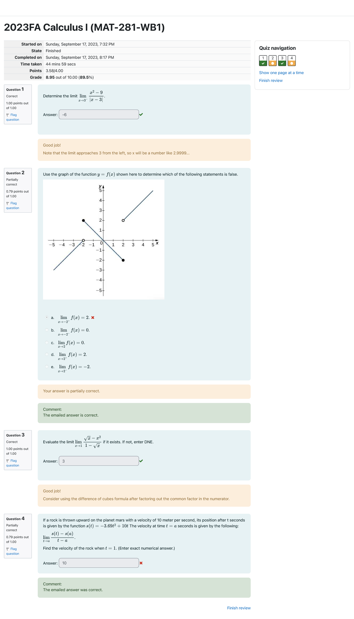 BHCC MATH 2023FA Calculus I Week 2 Quiz Review - Studocu
