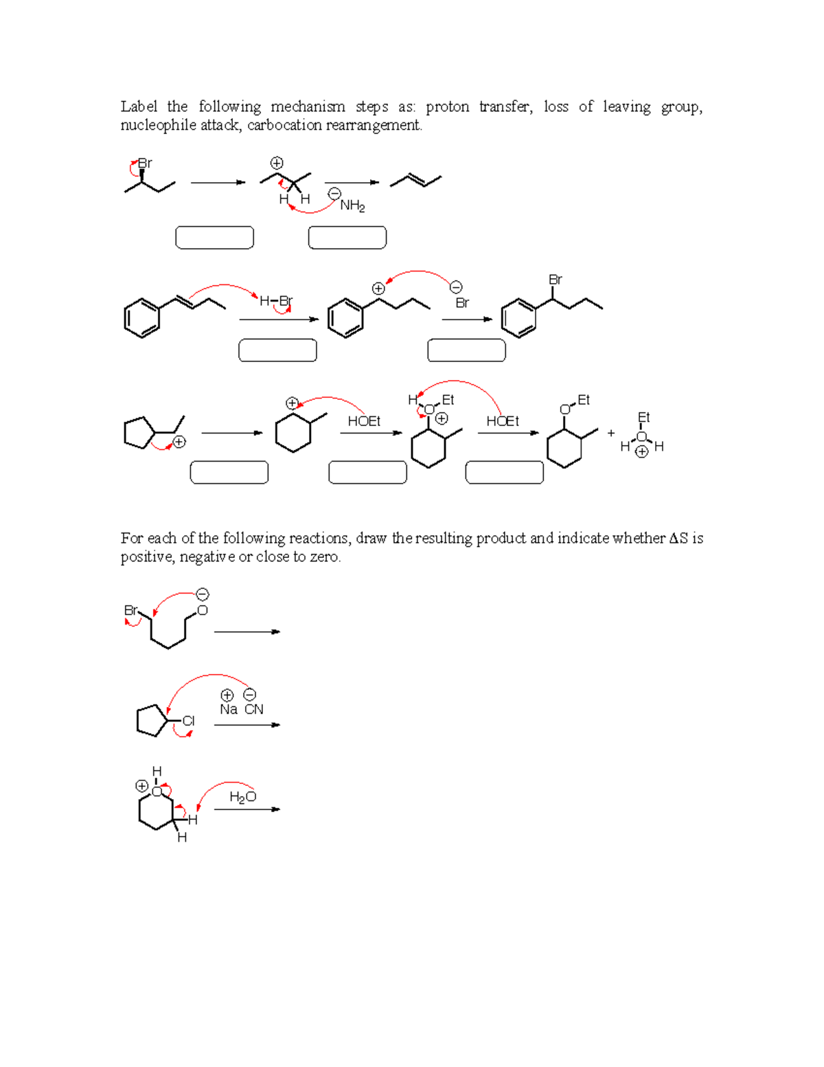 Lecture 10B - Worksheet - CHEM 341 - Label the following mechanism ...