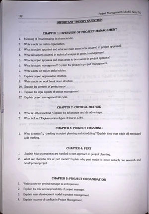 Project Management QP (M.M. Sem. IV) - Question Paper with Solutions ...