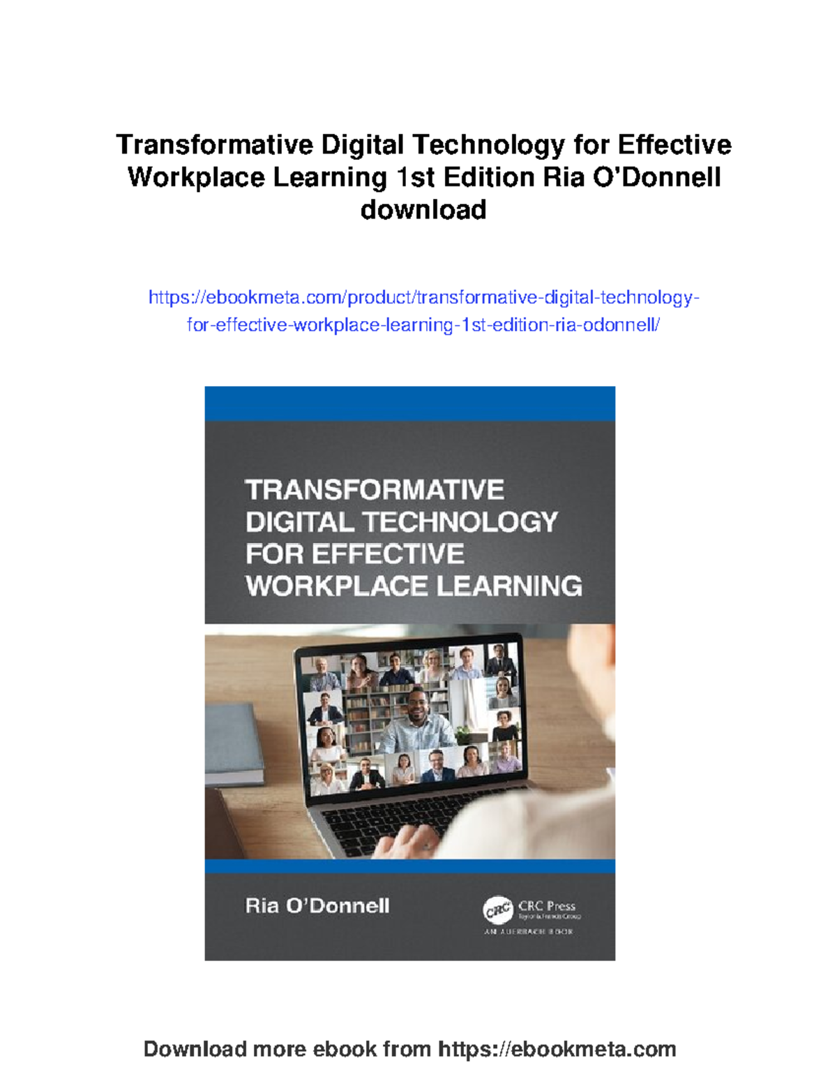 Transformative Digital Tech for Effective Workplace Learning (1st Ed ...