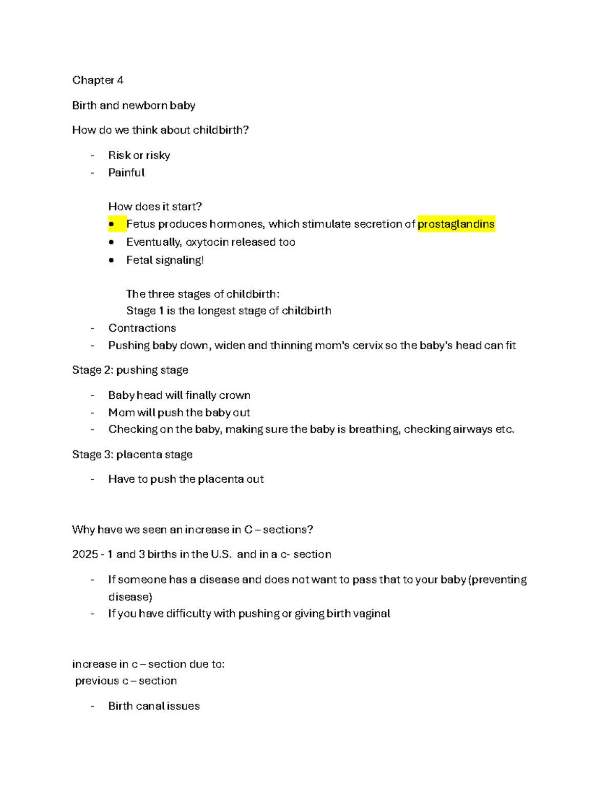 Childhood Psychology PSY 201: Birth and Infant Development Notes - Studocu