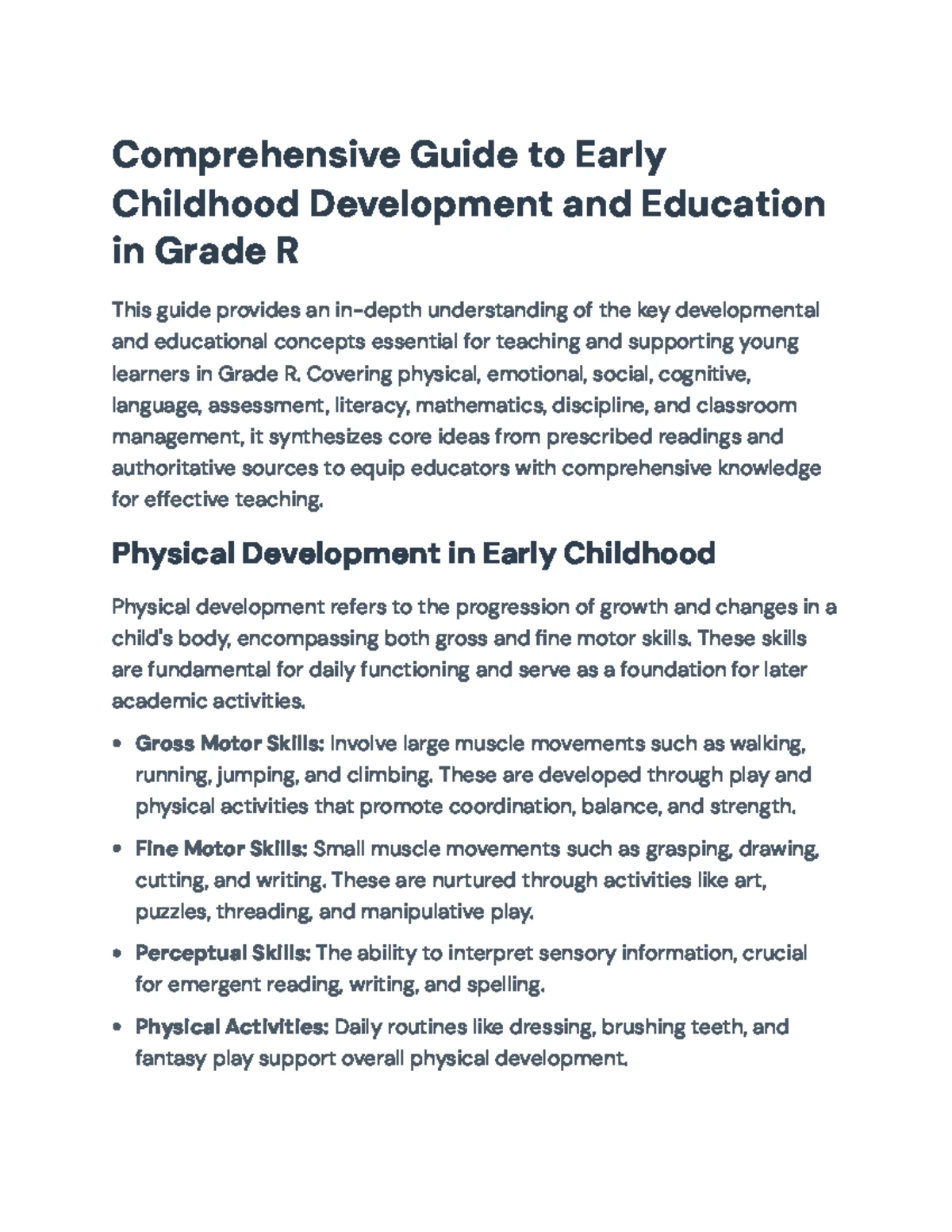 Comprehensive Guide to Emergent Literacy & Math Development (CAPS ...