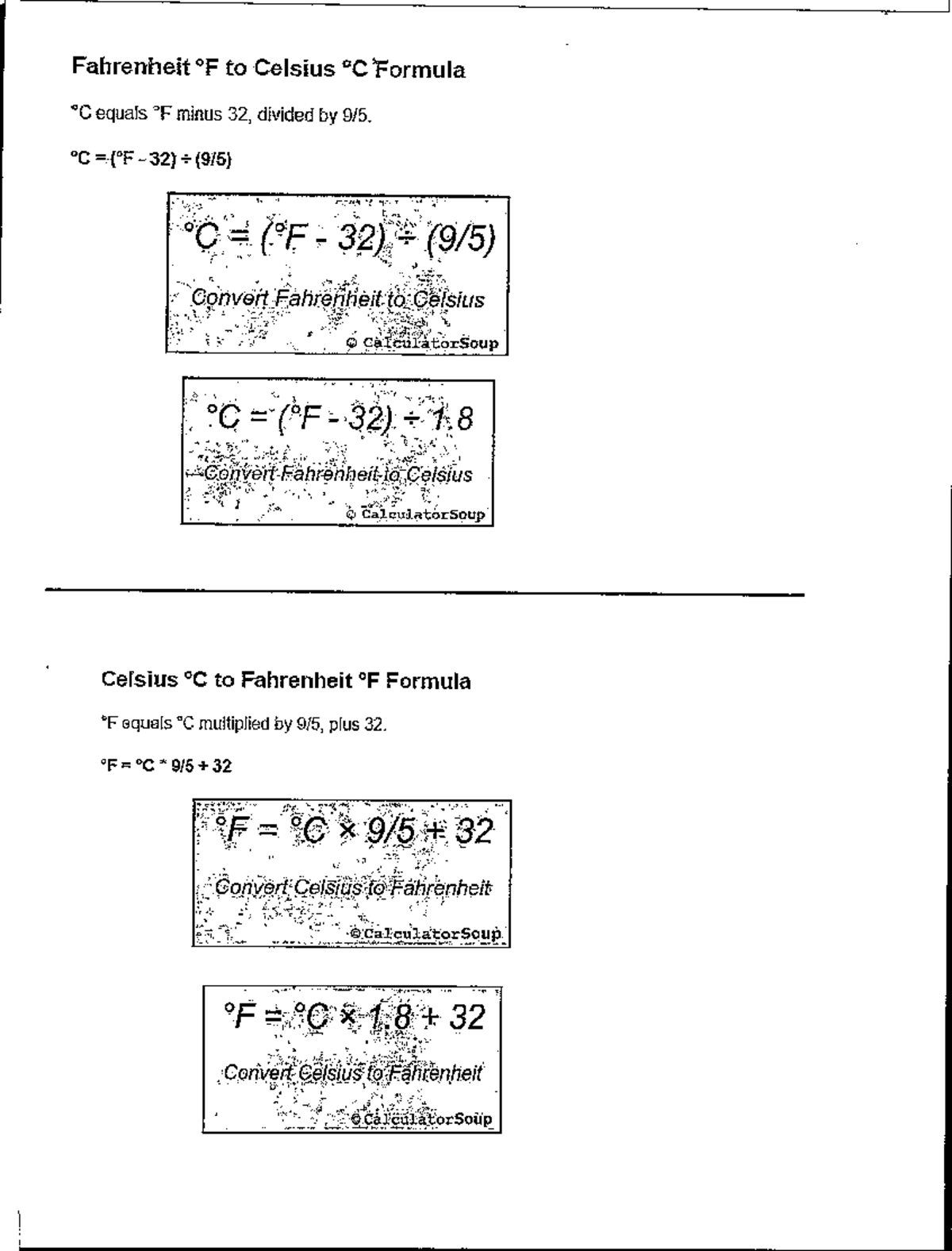 Temperature cconversion for dosage calculation - NUR 216 - Fahrenheit ...