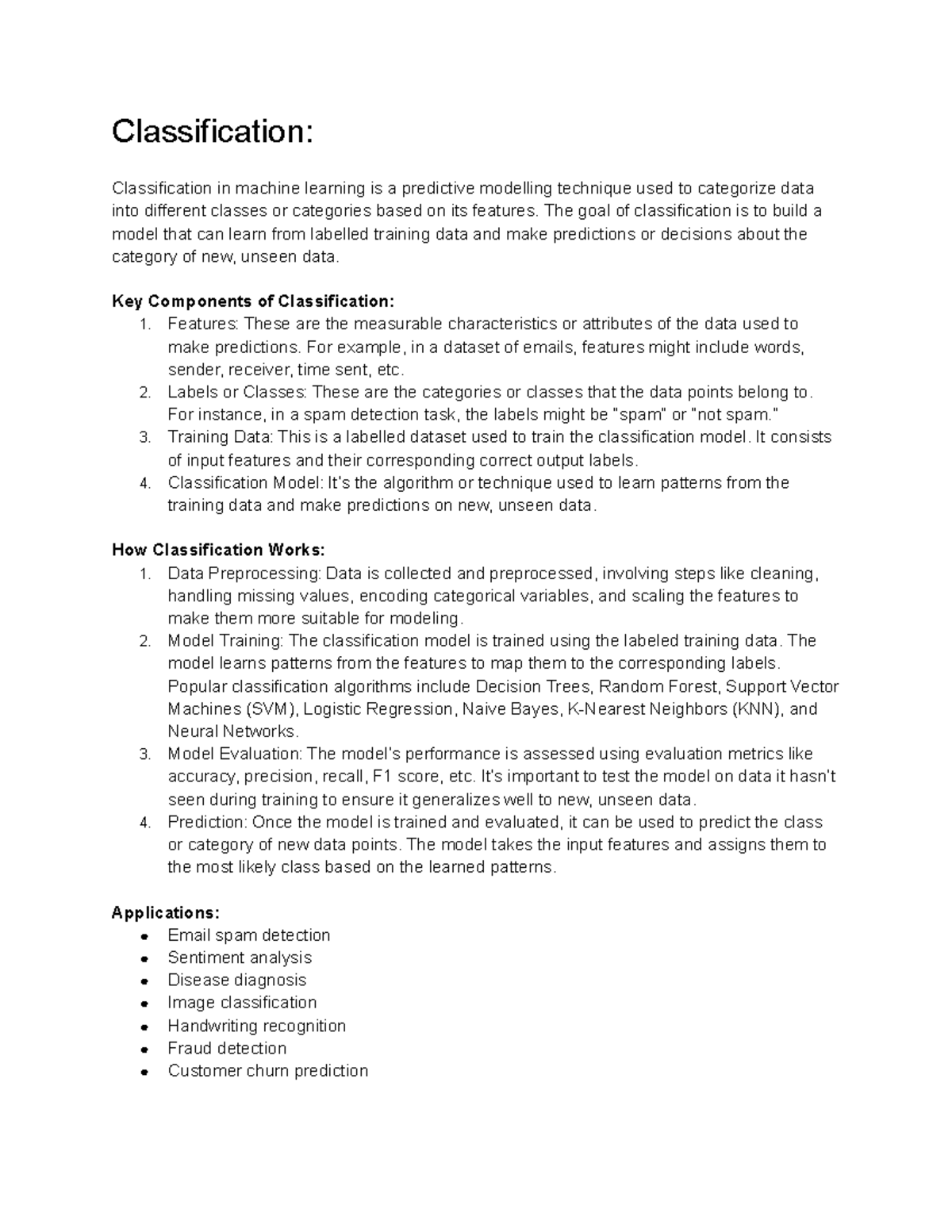 ML U3 - Classification Techniques and Applications Notes - Studocu