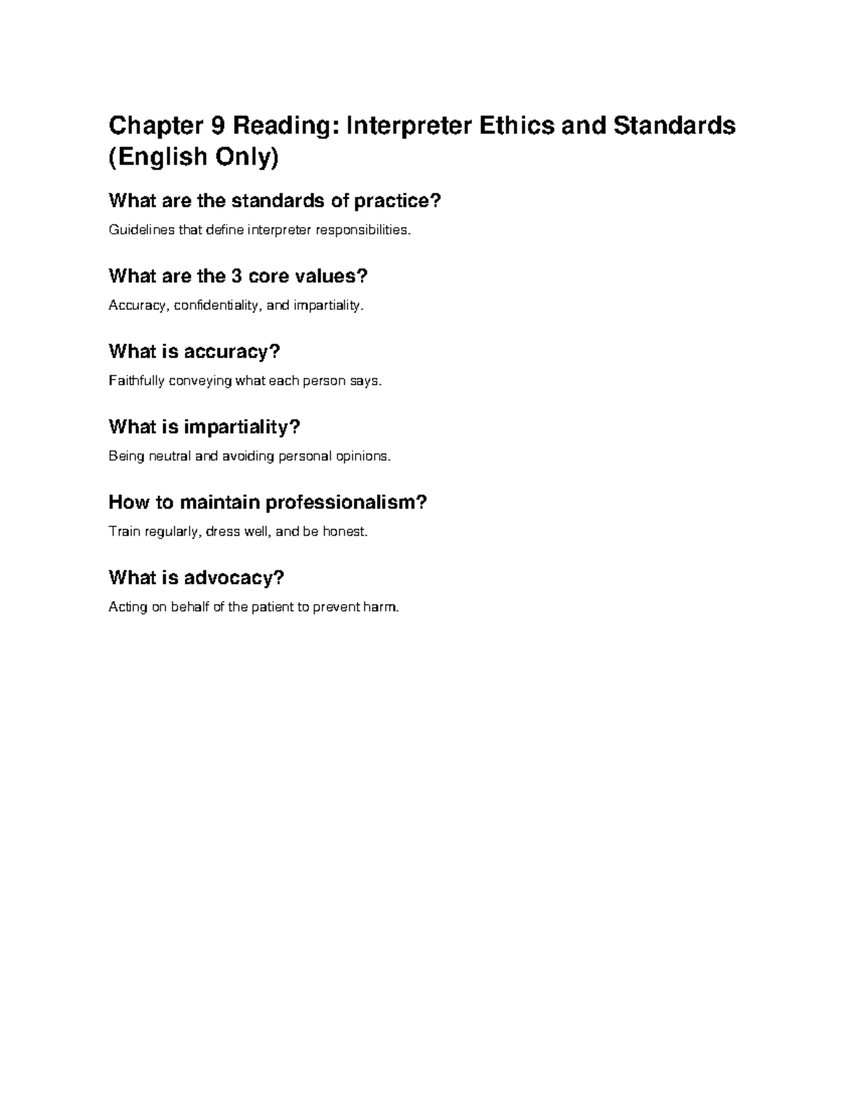 Chapter 9 reading - asdasd - Chapter 9 Reading: Interpreter Ethics and ...