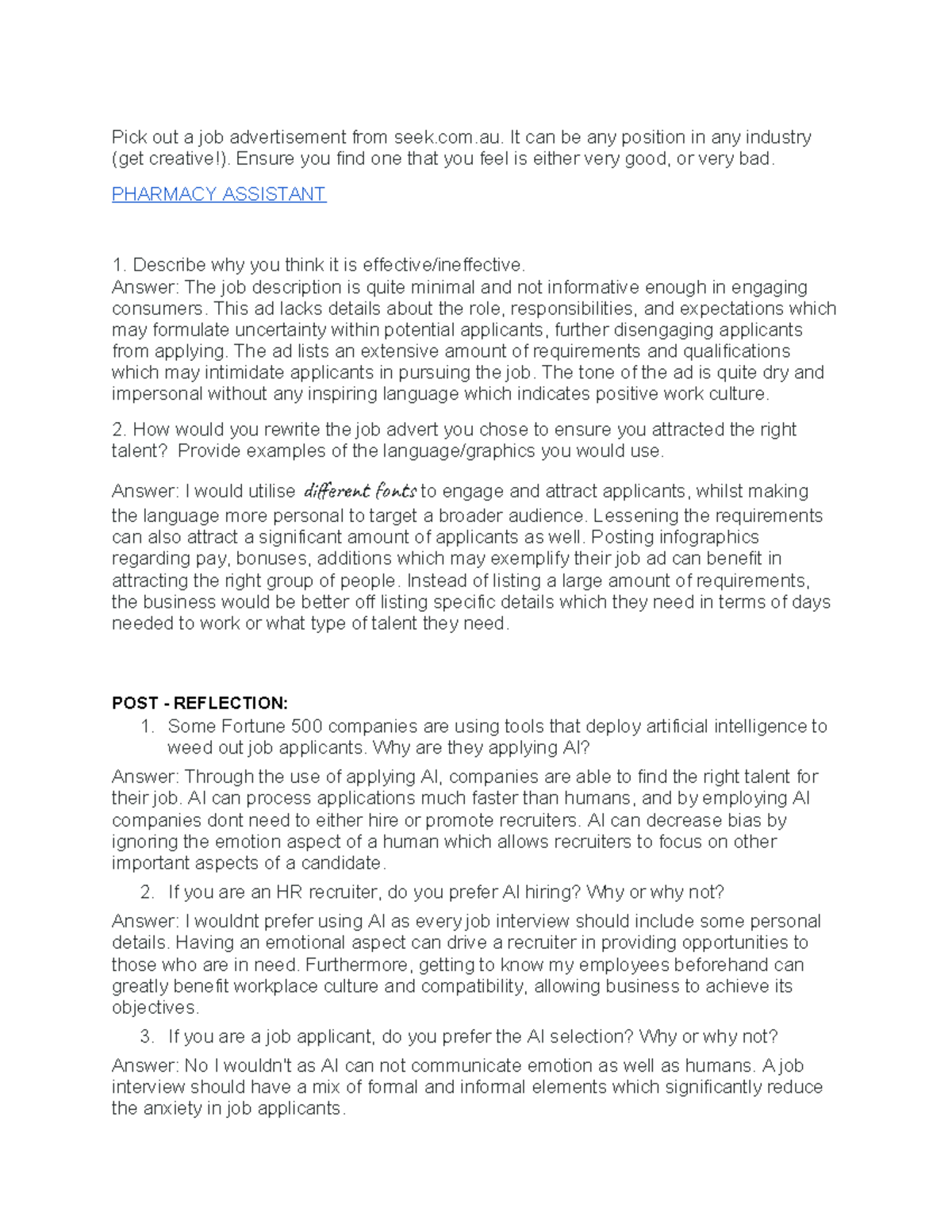 WEEK 5 - Tutorial: Analyzing Job Advertisements & AI in Recruitment ...
