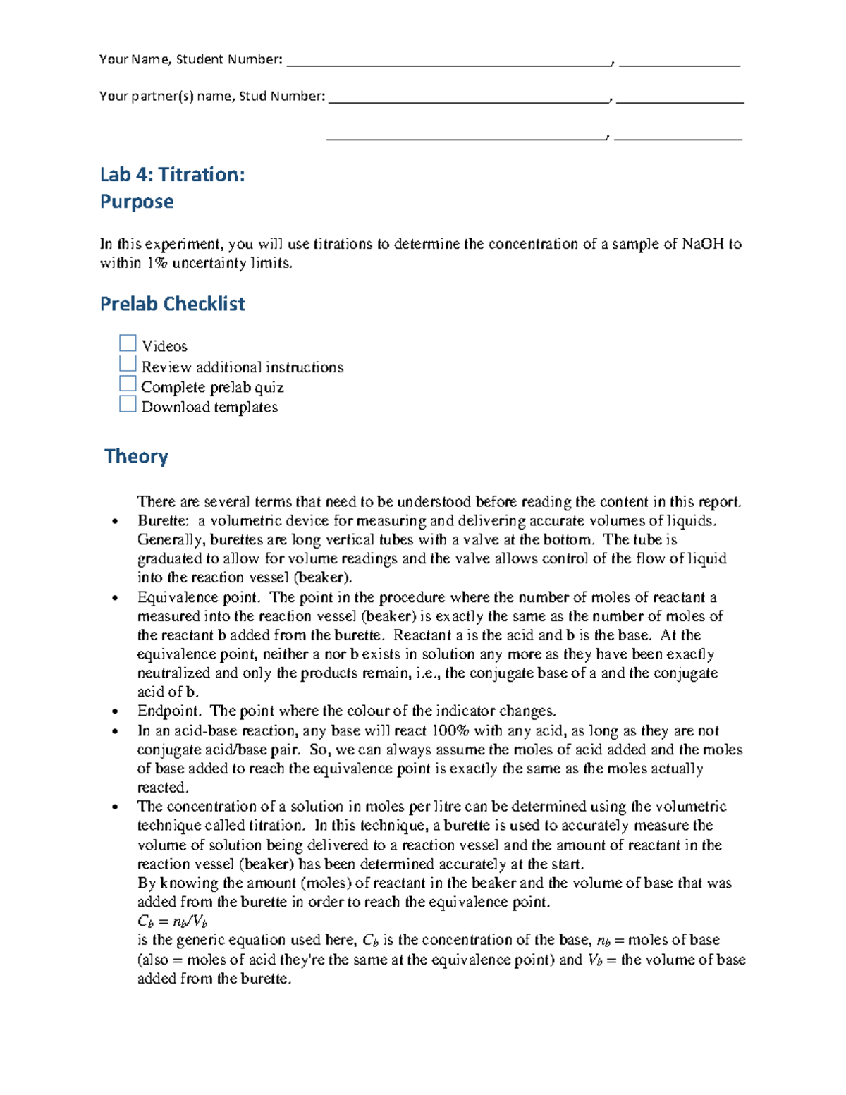 Lab 4 template 2022 - Lab assignment - Your Name, Student Number: - Studocu