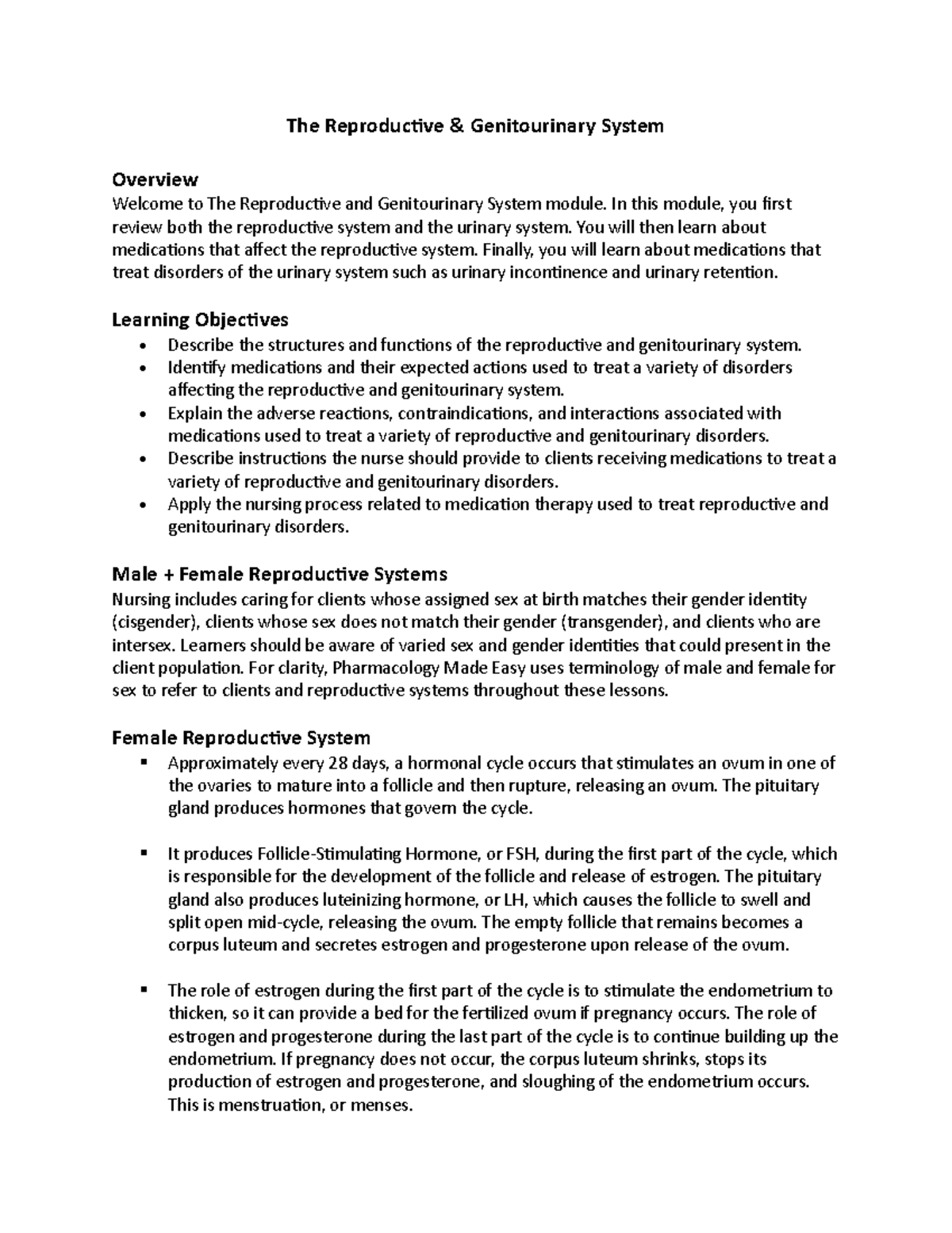 Midterm Exam Study Guide for Course XYZ123 - The Reproduc,ve ...