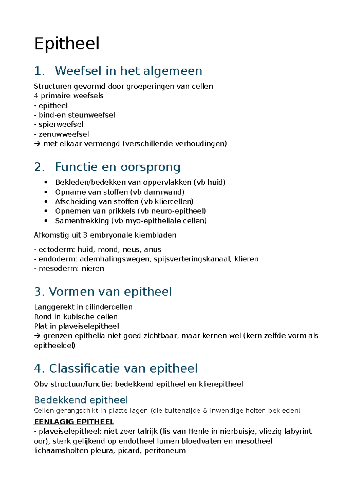 Epitheelweefsel: Structuren, Functies en Classificatie - Biologie 101 ...