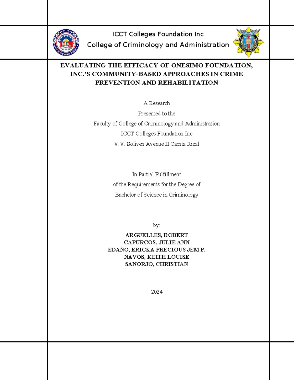 Research- Updated-chapter-123-DONE-2 - 1 College of Criminology and ...