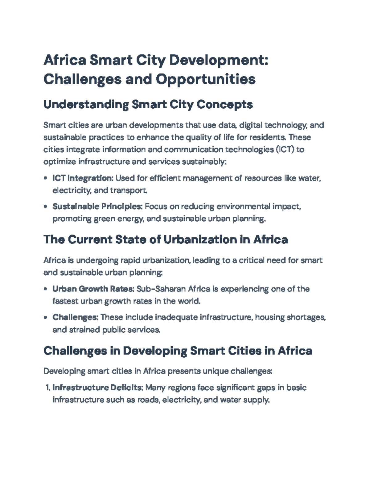 Smart City Development in Africa: Challenges & Opportunities Analysis ...