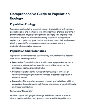 Population Ecology - Study Notes & Assignments - Studocu
