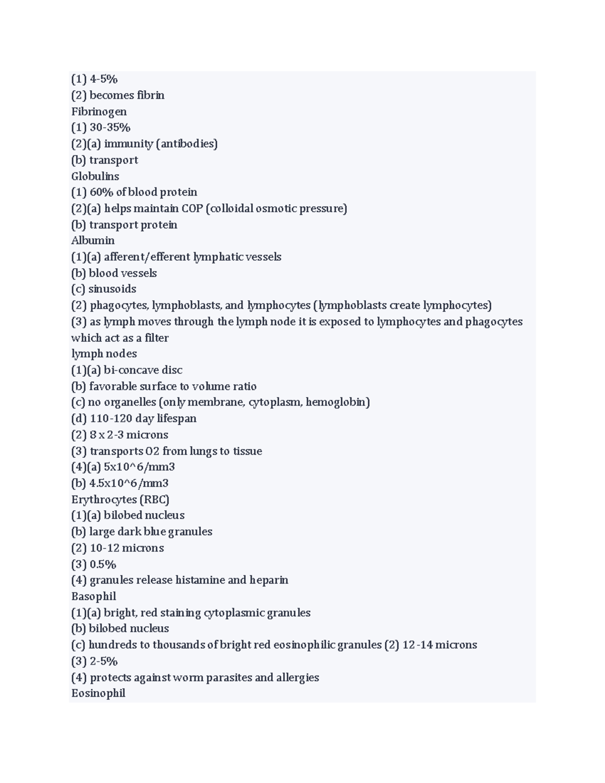 Lecture Notes on Blood Components and Immunity - Studocu