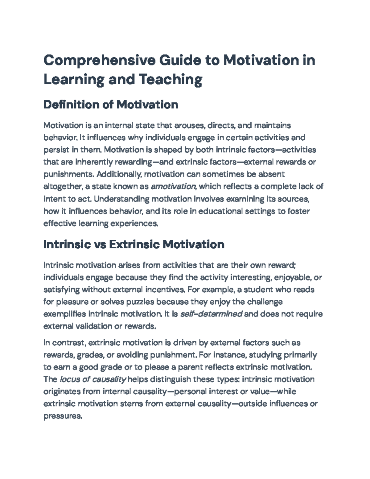 Final Exam Review: Motivation Strategies & Theories in Education (EDU ...