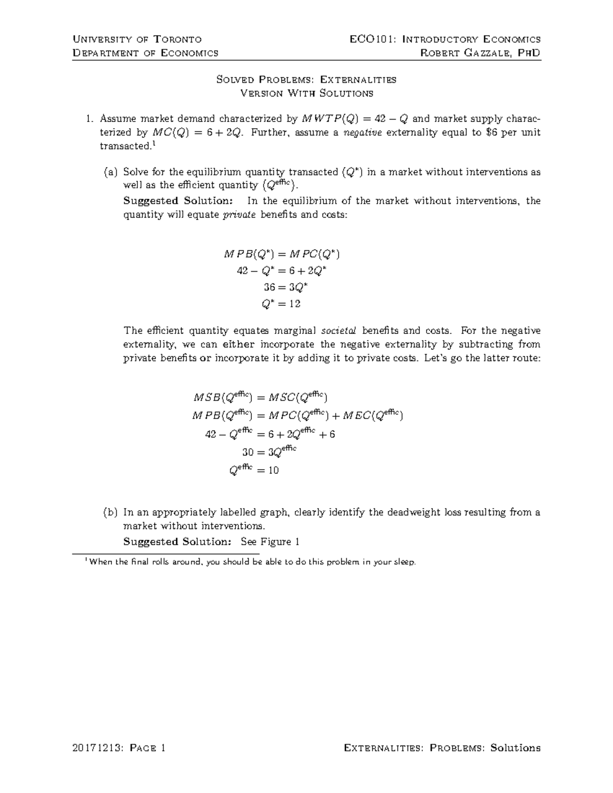 ECO101 - Externalities Practice Problems with Solutions and Insights ...