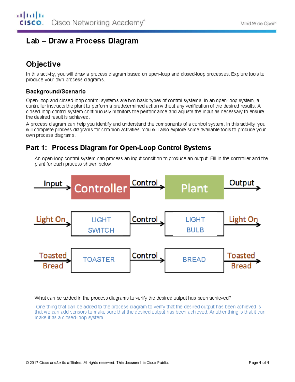 1.1.3.11 Lab - Creating Process Diagrams for Control Systems - Studocu