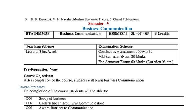 Business Communication Lecture Notes BTAIHM503B - Studocu