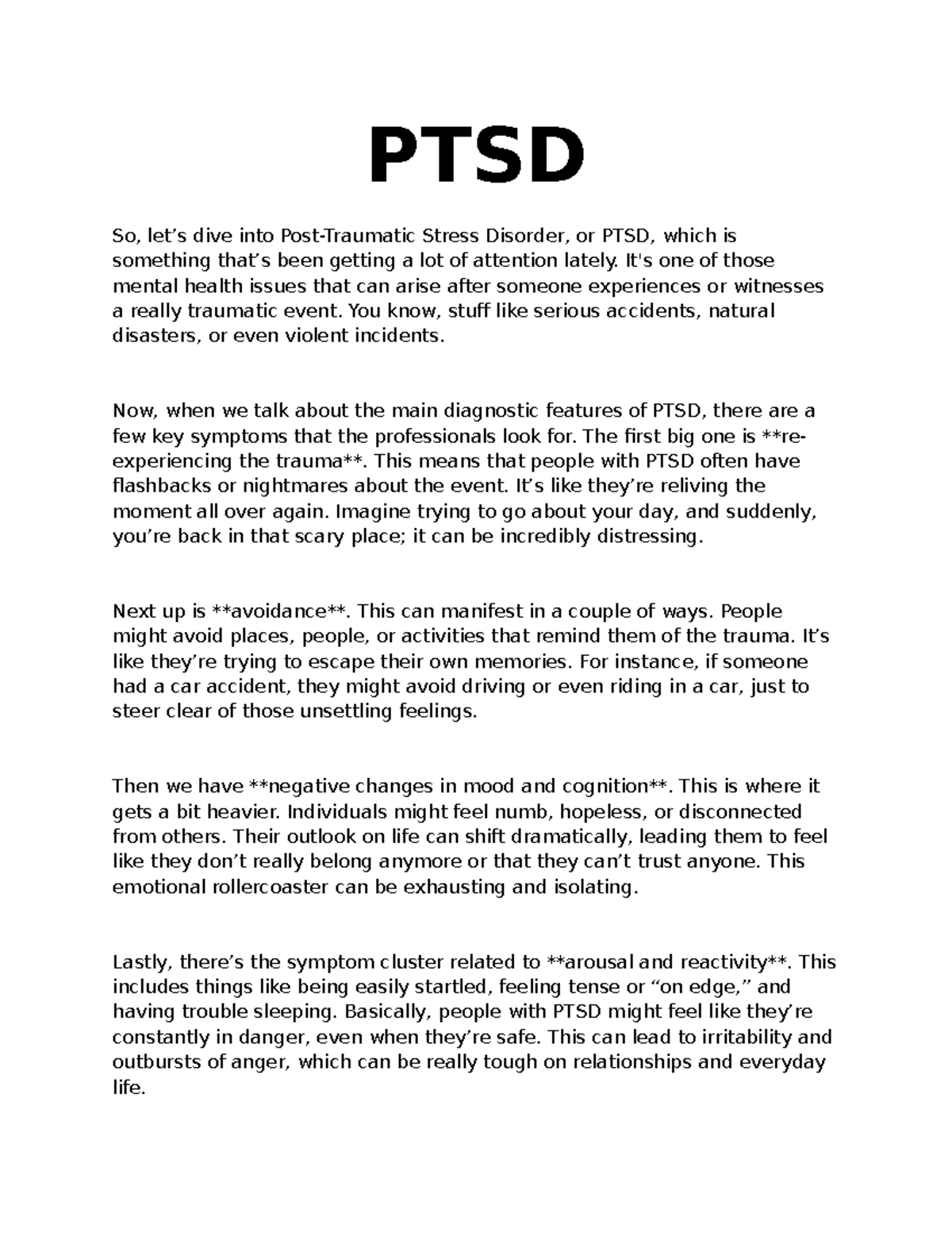 PTSD and Depression: Understanding Mental Health Disorders - CourseWork ...