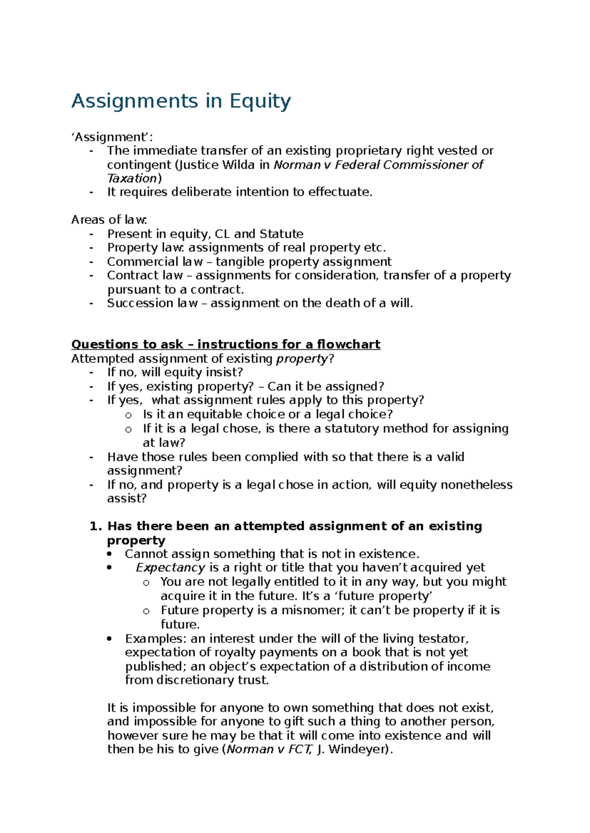 Assignments in Equity: Understanding Proprietary Rights and Legal ...
